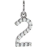 14K White .07 CTW Diamond Numeric Charm or Pendant - Siddiqui Jewelers