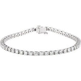 14K White 3 1/2 CTW Diamond Line 7 1/4" Bracelet - Siddiqui Jewelers