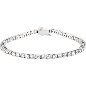 14K White 3 1/2 CTW Natural Diamond Line 7 1/4" Bracelet Siddiqui Jewelers