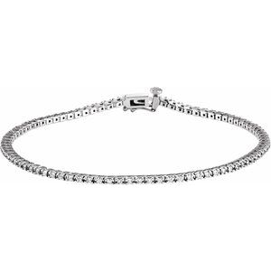 18K White 7/8 CTW Natural Diamond Line 7 1/4" Bracelet Siddiqui Jewelers
