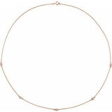 14K Rose 1/4 CTW Lab-Grown Diamond 5-Station 18" Necklace Siddiqui Jewelers