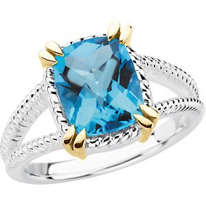 Sterling Silver Swiss Blue Topaz Ring - Siddiqui Jewelers