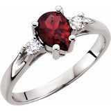 Genuine Mozambique Garnet & Diamond Ring - Siddiqui Jewelers