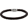 Stainless Steel & Black Braided Leather 8" Bracelet with Magnetic Clasp -Siddiqui Jewelers