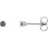 14K White 2.5 mm Natural Aquamarine Stud Earrings Siddiqui Jewelers