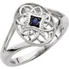 Sterling Silver Blue Sapphire Granulated Filigree Ring Size 6 - Siddiqui Jewelers