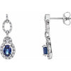 14K White Blue Sapphire & 1/4 CTW Diamond Earrings - Siddiqui Jewelers