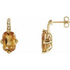 14K Yellow Citrine & .06 CTW Diamond Earrings - Siddiqui Jewelers