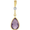 14K Yellow Amethyst & .015 Diamond Pendant - Siddiqui Jewelers