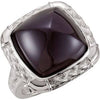 Sterling Silver Onyx Woven-Design Ring - Siddiqui Jewelers