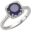 Sterling Silver Lab-Created Blue Sapphire & .01 CTW Diamond Ring Size 8 - Siddiqui Jewelers