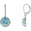 Sterling Silver Larimar Lever Back Earrings - Siddiqui Jewelers