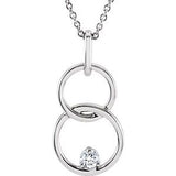 14K White .04 CTW Diamond Circle 18" Necklace - Siddiqui Jewelers