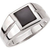 14K White 10 mm Square Onyx Ring - Siddiqui Jewelers