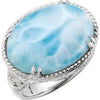 Larimar Rope & Scroll Design Ring - Siddiqui Jewelers