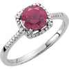 Sterling Silver Lab-Created Ruby & .01 CTW Diamond Ring Size 8 - Siddiqui Jewelers