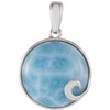 Sterling Silver Larimar Cabochon Pendant - Siddiqui Jewelers