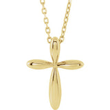 14K Yellow 14.65x11.2 mm Cross 16-18" Necklace - Siddiqui Jewelers