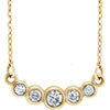 14K Yellow Graduated Bezel-Set 1/5 CTW Diamond 16-18" Necklace - Siddiqui Jewelers