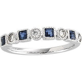 14K White 1/5 CTW Diamond & Sapphire Anniversary Band - Siddiqui Jewelers