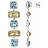 Sky Blue Topaz & Lime Quartz Multi-Gemstone Earrings - Siddiqui Jewelers