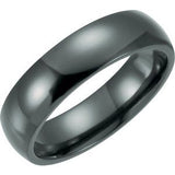 Black Titanium 6 mm Domed Polished Band Size 9.5-Siddiqui Jewelers