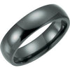 Black Titanium 6 mm Domed Polished Band Size 11.5-Siddiqui Jewelers
