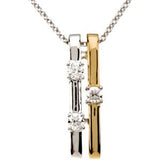 14K White & 14K Yellow 1/10 CTW Diamond Bar 18" Necklace - Siddiqui Jewelers