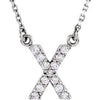 14K White 1/8 CTW Natural Diamond Initial X 16" Necklace Siddiqui Jewelers