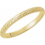 14K Yellow 2 mm Design-Engraved Band Size 7 - Siddiqui Jewelers