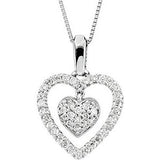 14K White 1/4 CTW Diamond Heart 18" Necklace - Siddiqui Jewelers