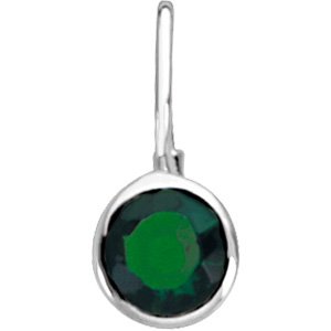 Sterling Silver May Birthstone 12.5x5.75 mm Hook Charm/Pendant - Siddiqui Jewelers