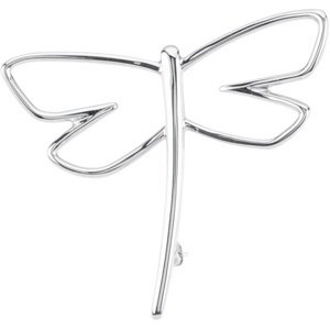 Sterling Silver 44x36 mm Dragonfly Brooch - Siddiqui Jewelers