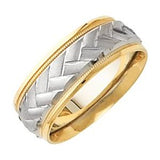 14K White/Yellow 7 mm Design Band with Milgrain Size 9.5 - Siddiqui Jewelers