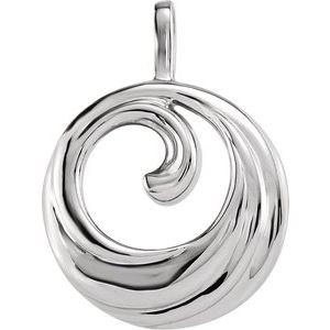 14K White Circle Pendant - Siddiqui Jewelers