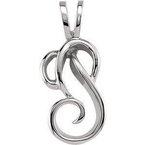 14K White 22x9 mm Freeform Pendant - Siddiqui Jewelers