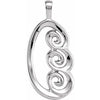 14K White 30x14 mm Freeform Pendant - Siddiqui Jewelers