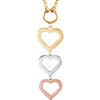 14K Tri-Color Heart 18" Necklace - Siddiqui Jewelers