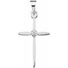 14K White 17x11 mm .005 CT Diamond Cross Pendant - Siddiqui Jewelers