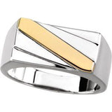 Sterling Silver & 14K Yellow Men's Ring - Siddiqui Jewelers