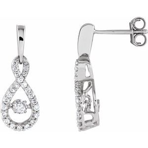 14K White 3/8 CTW Diamond Infinity-Inspired Earrings - Siddiqui Jewelers