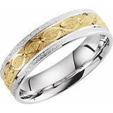 14K White/Yellow 6 mm Design Band Size 9 - Siddiqui Jewelers