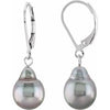 Tahitian Cultured Pearl Lever Back Earrings - Siddiqui Jewelers