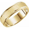 14K Yellow 6 mm Grooved Band with Satin Finish Size 10 - Siddiqui Jewelers