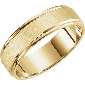 14K Yellow 6 mm Grooved Band with Satin Finish Size 10 - Siddiqui Jewelers