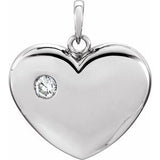 Sterling Silver 1/6 CT Diamond 22.5x19.5 mm Heart Pendant - Siddiqui Jewelers