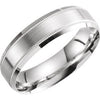 10K White 6 mm Beveled-Edge Band with Milgrain Size 7 - Siddiqui Jewelers