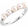 14K White 4-4.5 mm Five-Stone Pearl Ring - Siddiqui Jewelers