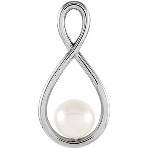 14K White Freshwater Cultured Pearl Pendant - Siddiqui Jewelers