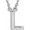 14K White Block Initial L 16" Necklace Siddiqui Jewelers